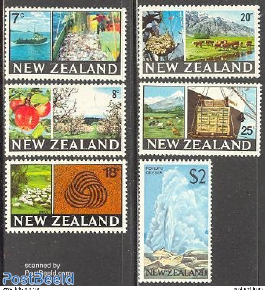 New Zealand 1968 Definitives 6v, Mint NH, History - Nature - Transport - Various - Geology - Cattle - Ships And Boats .. - Neufs