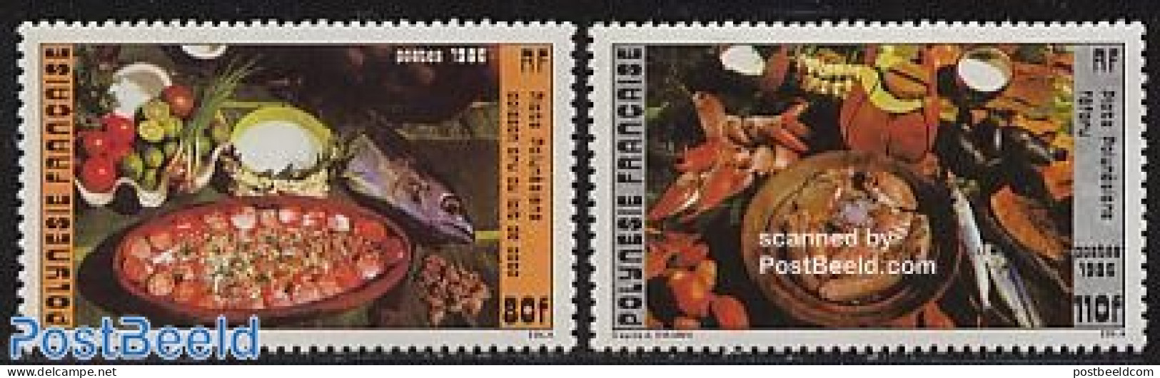 French Polynesia 1986 Food 2v, Mint NH, Health - Nature - Food & Drink - Fish - Nuovi