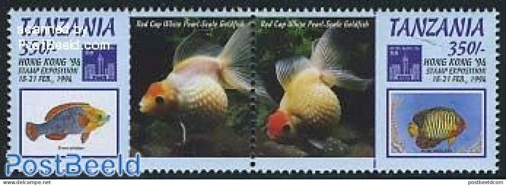 Tanzania 1994 Hong Kong 94/fish 2v, Mint NH, Nature - Fish - Stamps On Stamps - Poissons