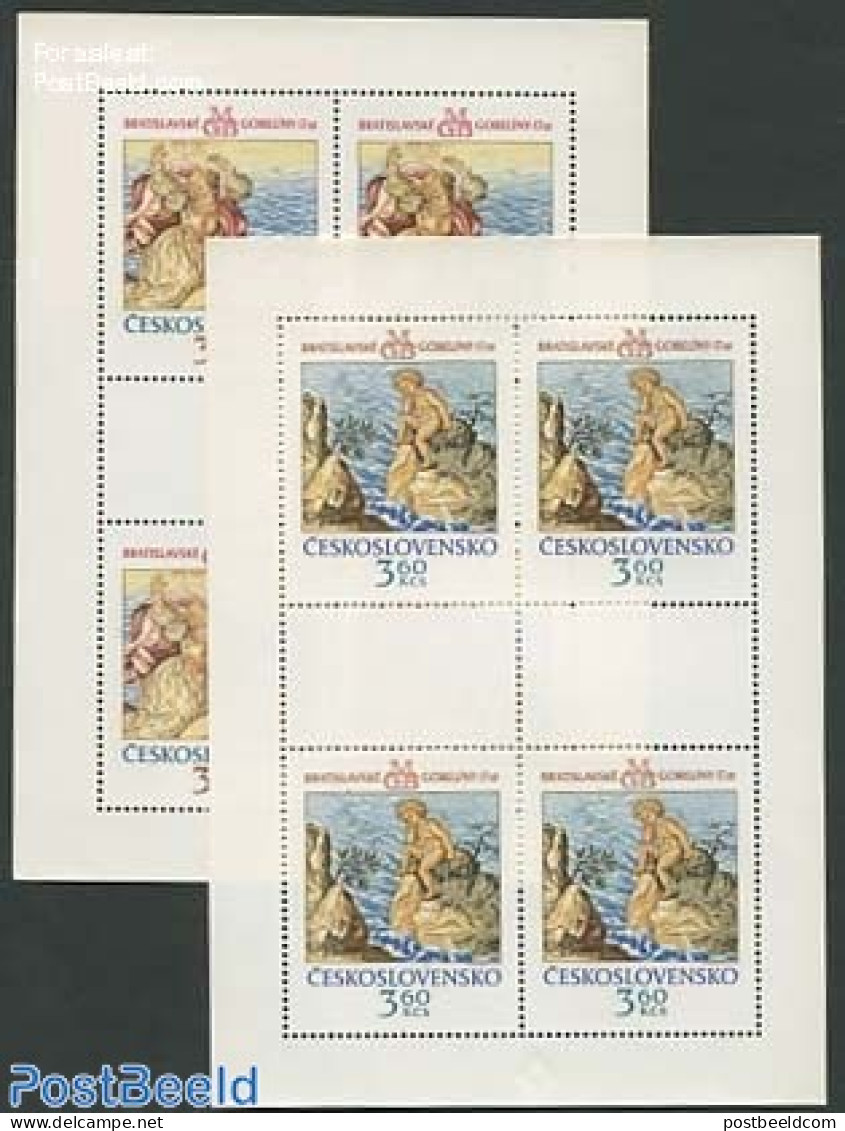 Czechoslovkia 1976 Gobelins 2 M/ss, Mint NH, Various - Textiles - Art - Paintings - Other & Unclassified