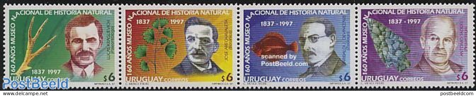 Uruguay 1997 Natural History Museum 4v [:::], Mint NH, History - Nature - Archaeology - Fish - Flowers & Plants - Art .. - Archaeology