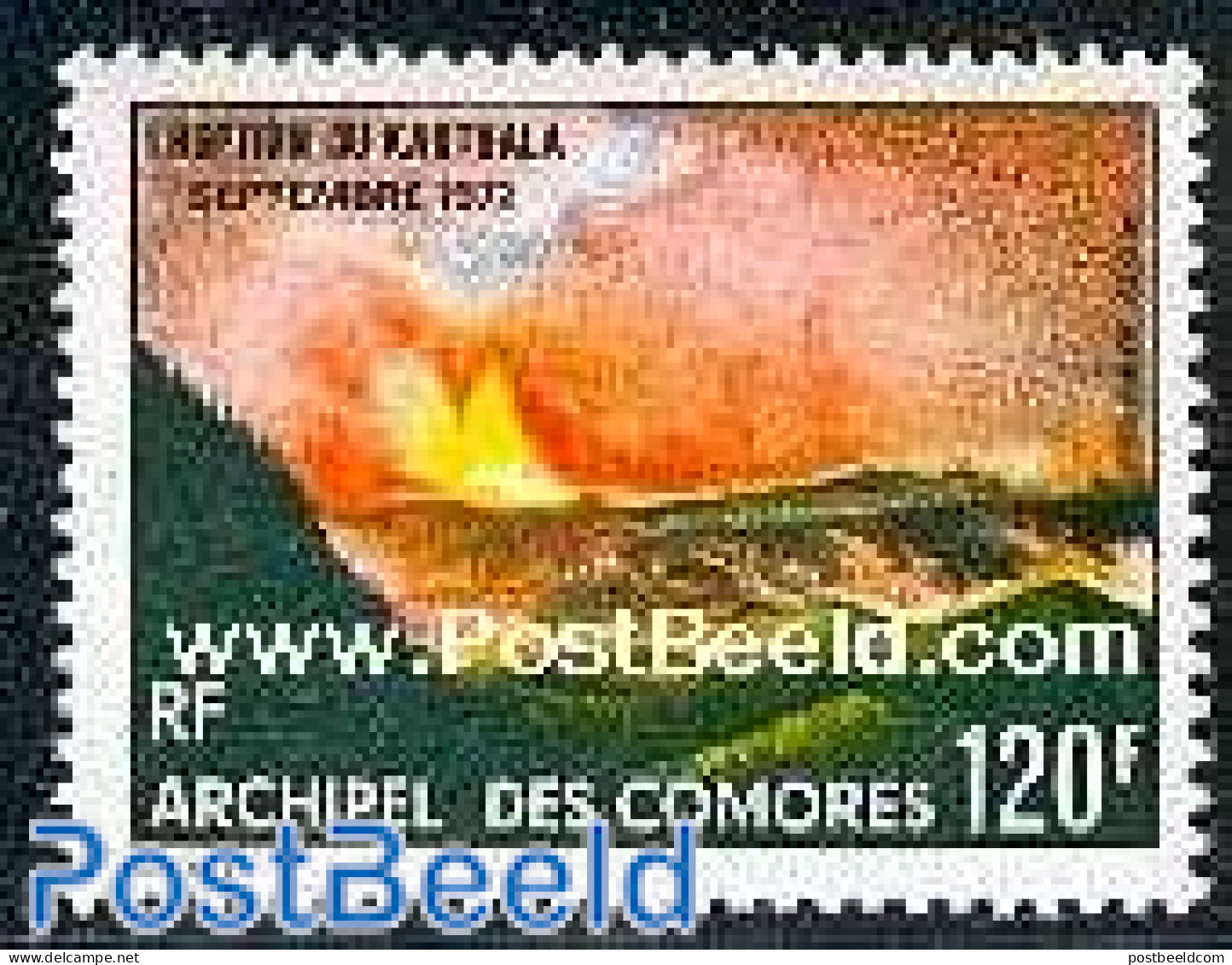 Comoros 1973 Karthala Volcano 1v, Mint NH, History - Transport - Geology - Fire Fighters & Prevention - Disasters - Firemen