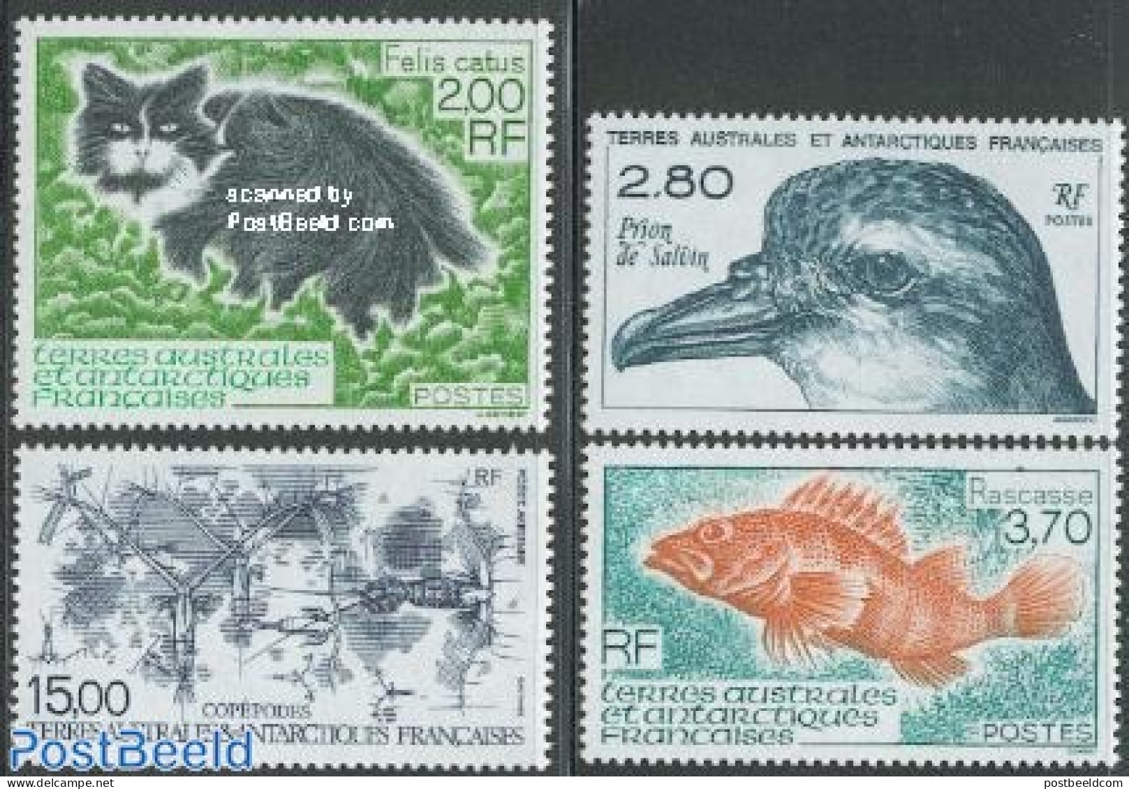 French Antarctic Territory 1994 Animals 4v, Mint NH, Nature - Animals (others & Mixed) - Birds - Cats - Fish - Nuevos