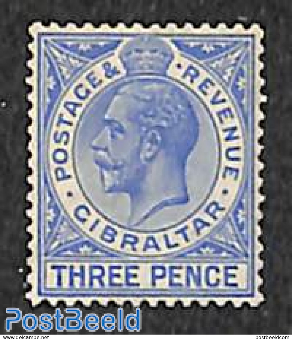 Gibraltar 1930 Definitive, THREE PENCE 1v, Unused (hinged) - Gibraltar