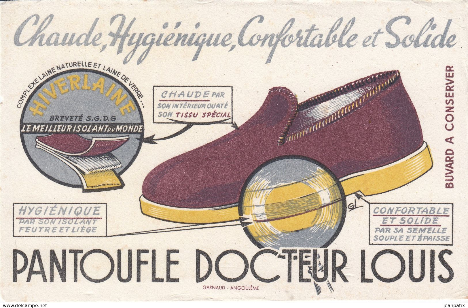BUVARD & BLOTTER - Pantoufle Docteur LOUIS - Garnaud Angoulème - Other & Unclassified