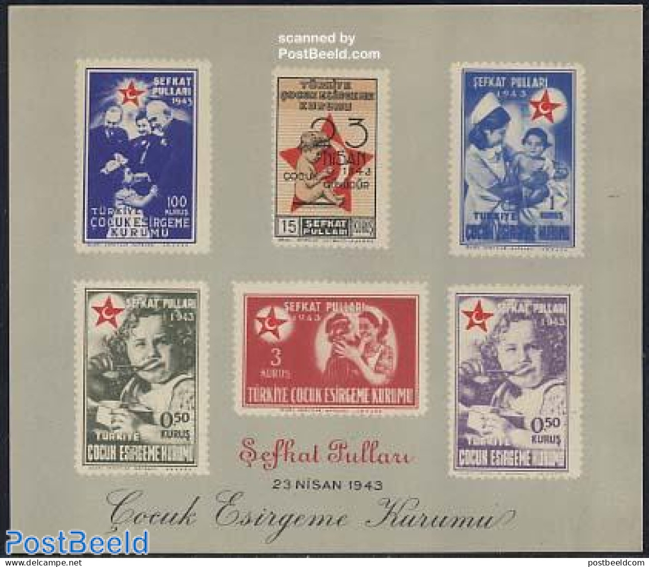 Türkiye 1943 Children Aid S/s, Mint NH, Health - Food & Drink - Andere & Zonder Classificatie