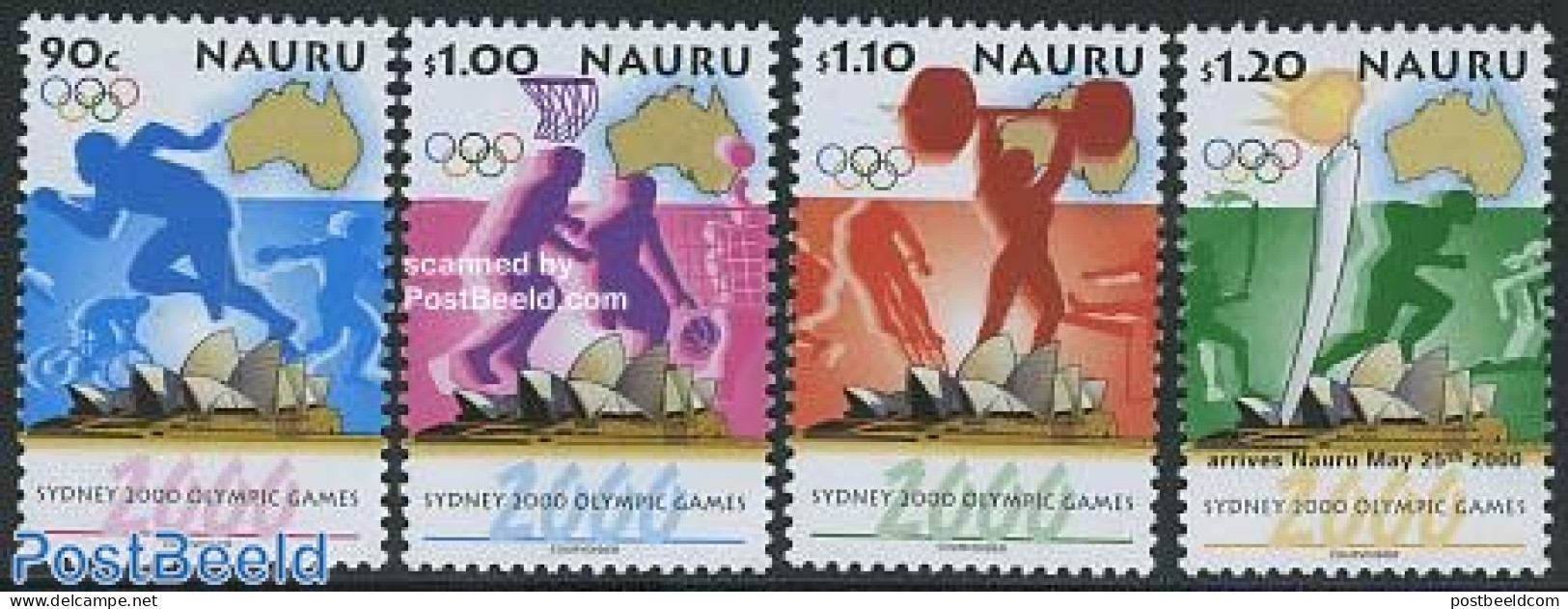 Nauru 2000 Olympic Games Sydney 4v, Mint NH, Sport - Athletics - Basketball - Cycling - Olympic Games - Volleyball - W.. - Atletica