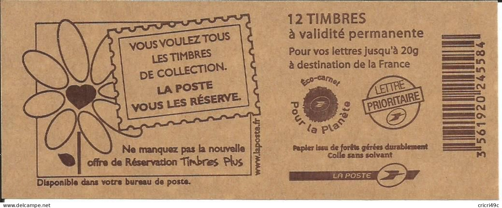 Marianne De Lamouche. Carnet De 12 Timbres N° Y&T 3744a-C7  Neuf** (BM) - Moderni : 1959-…