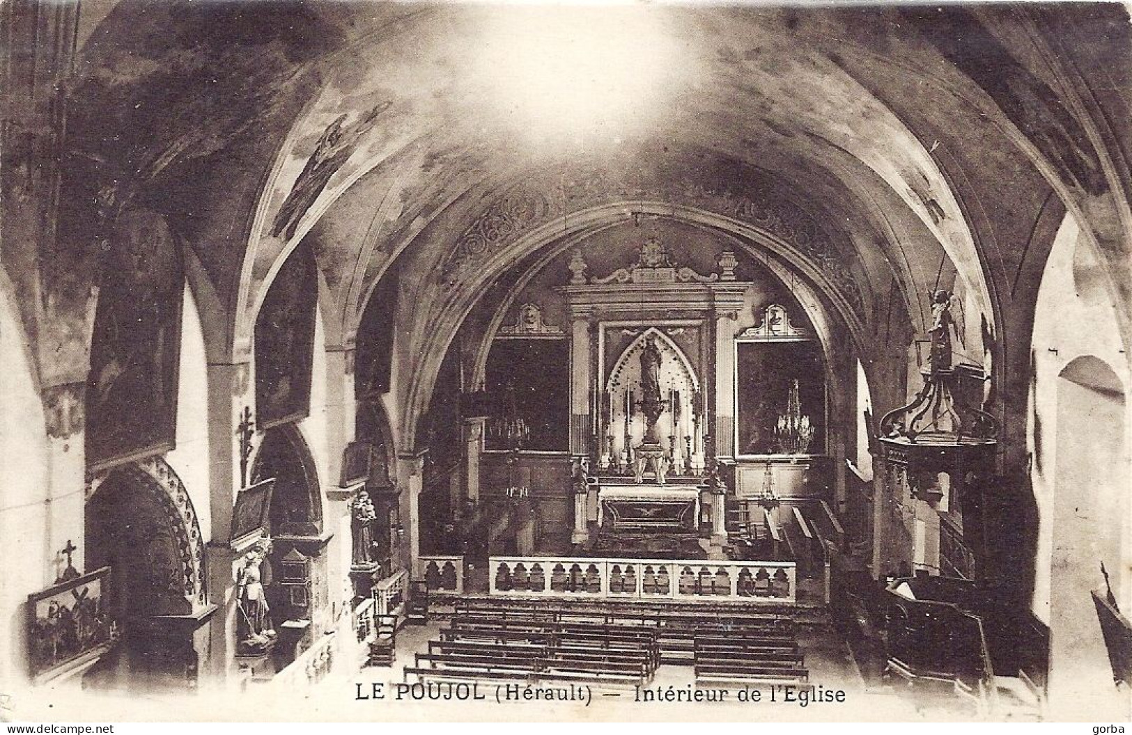 *CPA - 34 - LE POUJOL - Intérieur De L'église - Otros & Sin Clasificación