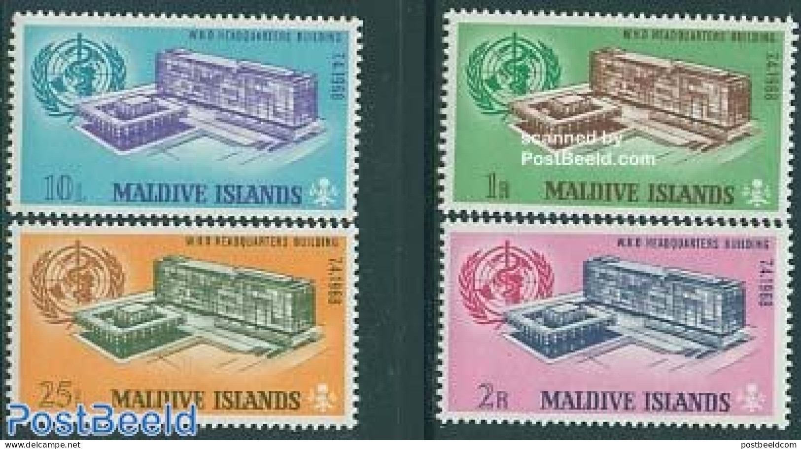 Maldives 1968 20 Years W.H.O. 4v, Mint NH, Health - Health - Maldiven (1965-...)