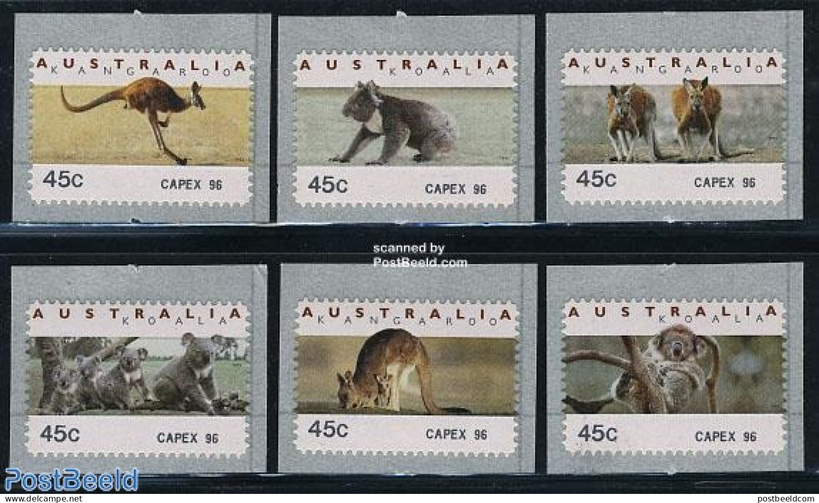 Australia 1996 Automat Stamps, Capex 96 6v, Mint NH, Nature - Animals (others & Mixed) - Automat Stamps - Ongebruikt