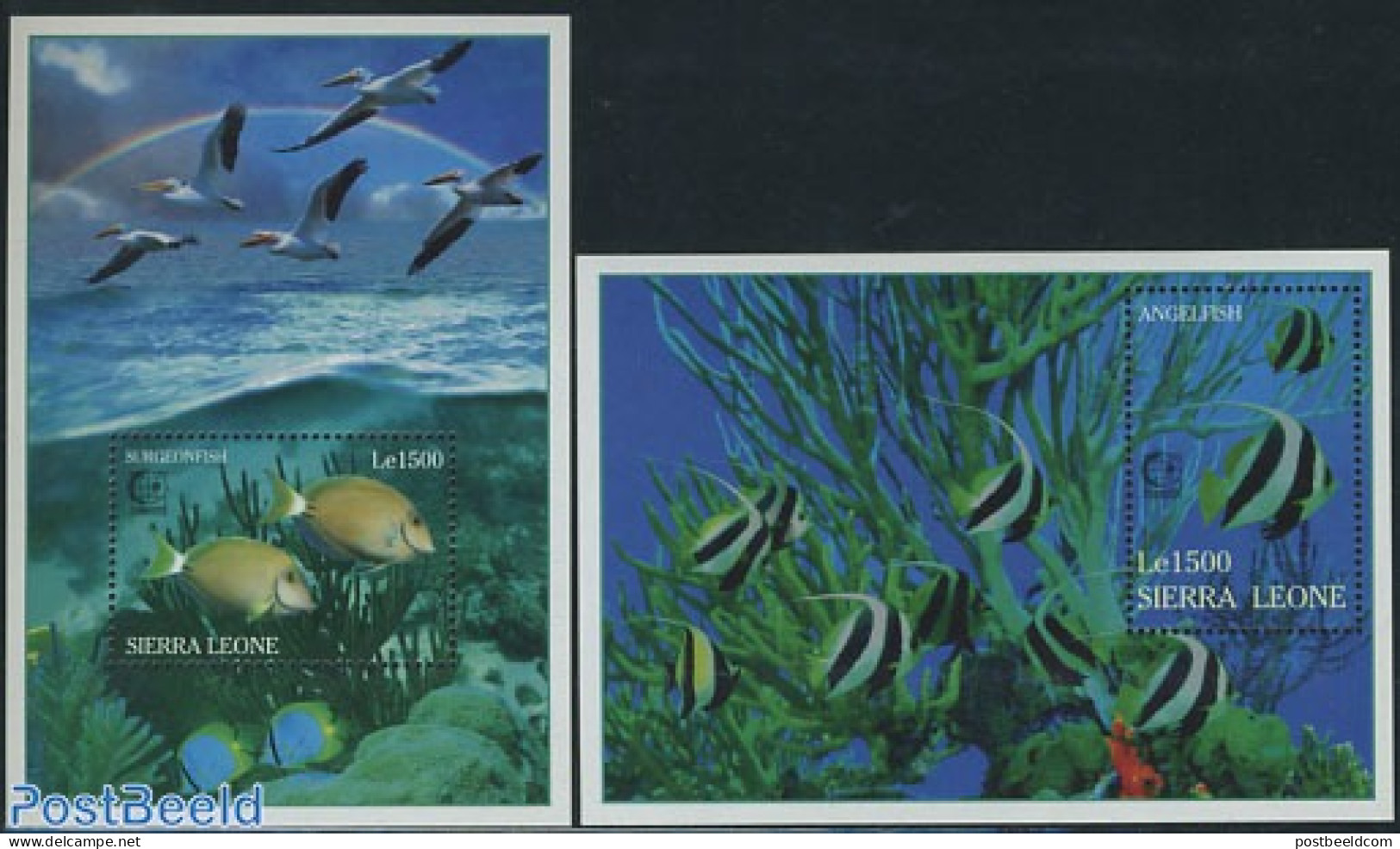 Sierra Leone 1995 Singapore 95 2 S/s, Mint NH, Nature - Animals (others & Mixed) - Birds - Fish - Philately - Vissen
