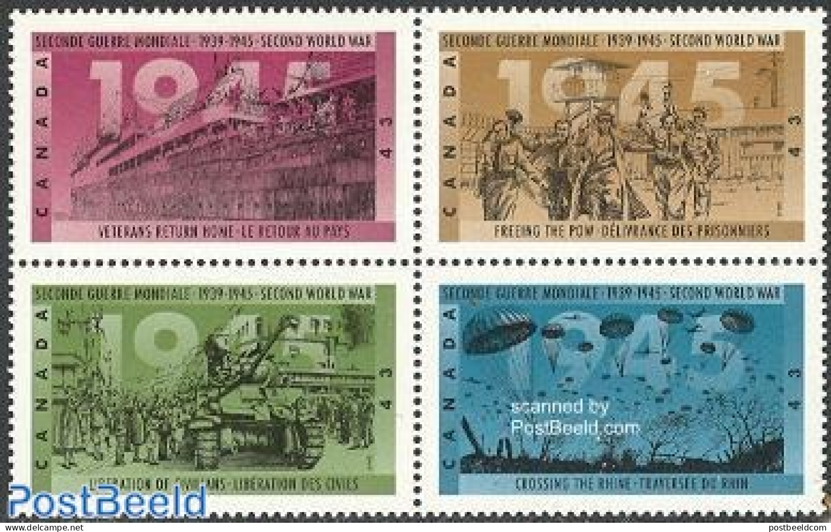 Canada 1995 World War II 4v [+], Mint NH, History - Sport - Militarism - World War II - Parachuting - Unused Stamps