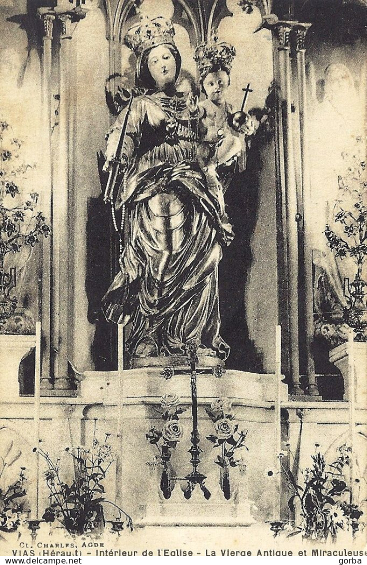 *CPA - 34 - VIAS - Intérieur De L'Eglise - La Vierge Antique Et Miraculeuse (2) - Sonstige & Ohne Zuordnung
