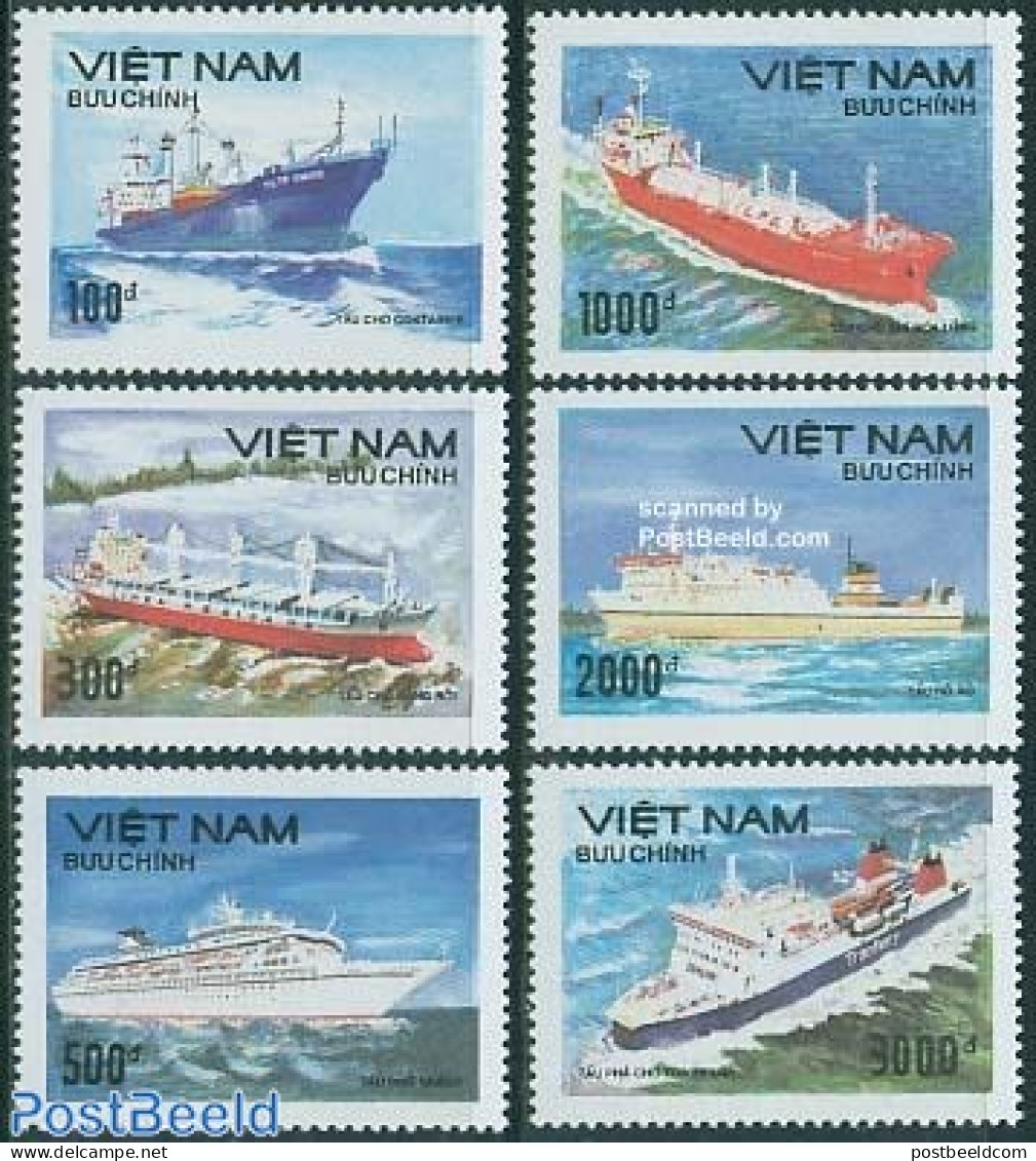 Vietnam 1990 Modern Ships 6v, Mint NH, Transport - Ships And Boats - Barcos