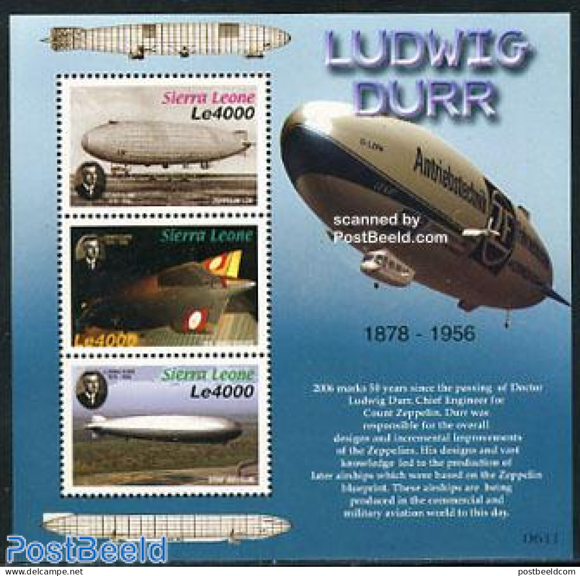 Sierra Leone 2006 Airships 3v M/s, Mint NH, Transport - Balloons - Zeppelins - Mongolfiere
