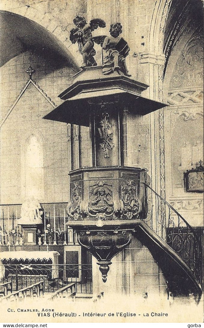 *CPA - 34 - VIAS - Intérieur De L'Eglise - La Chaire - Otros & Sin Clasificación