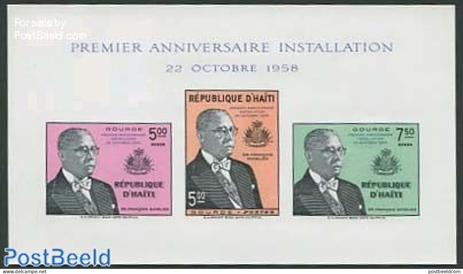 Haiti 1958 Duvalier Election S/s Imperforated, Mint NH, History - Politicians - Haïti