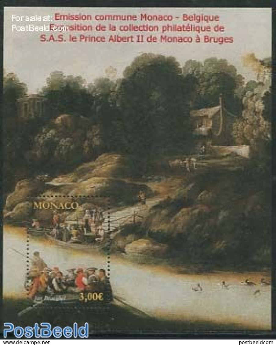 Monaco 2012 Jan Brueghel Painting S/s, Joint Issue Belgium, Mint NH, Transport - Various - Ships And Boats - Joint Iss.. - Unused Stamps