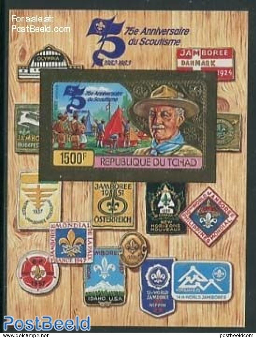 Chad 1982 Scoutings S/s, Gold, Imperforated, Mint NH, Sport - Scouting - Other & Unclassified