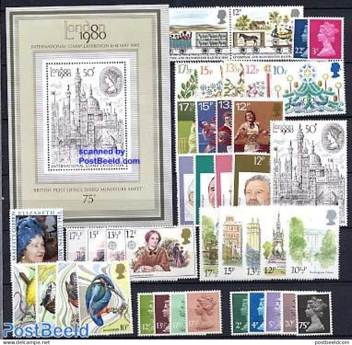 Great Britain 1980 Yearset 1980 (44v+1s/s), Mint NH, Various - Yearsets (by Country) - Ungebraucht