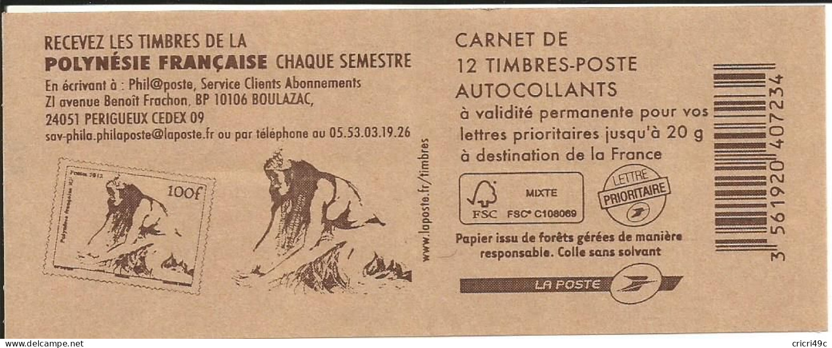Marianne De Beaujard. Carnet De 12 Timbres N° Y&T 590-C12 Neuf** (BM) - Moderne : 1959-...