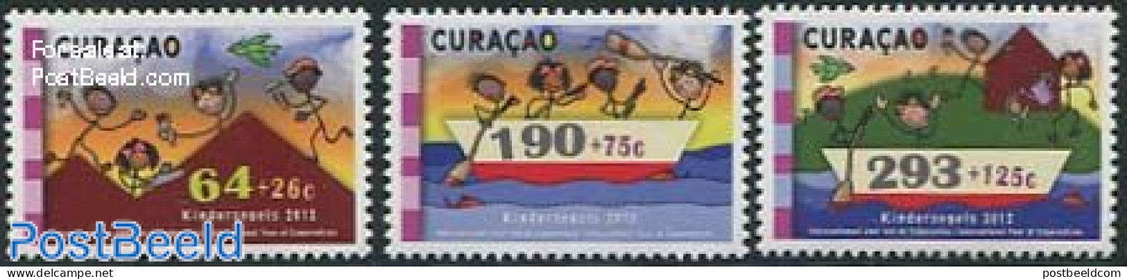 Curaçao 2012 Children 3v, Mint NH, Transport - Ships And Boats - Ships