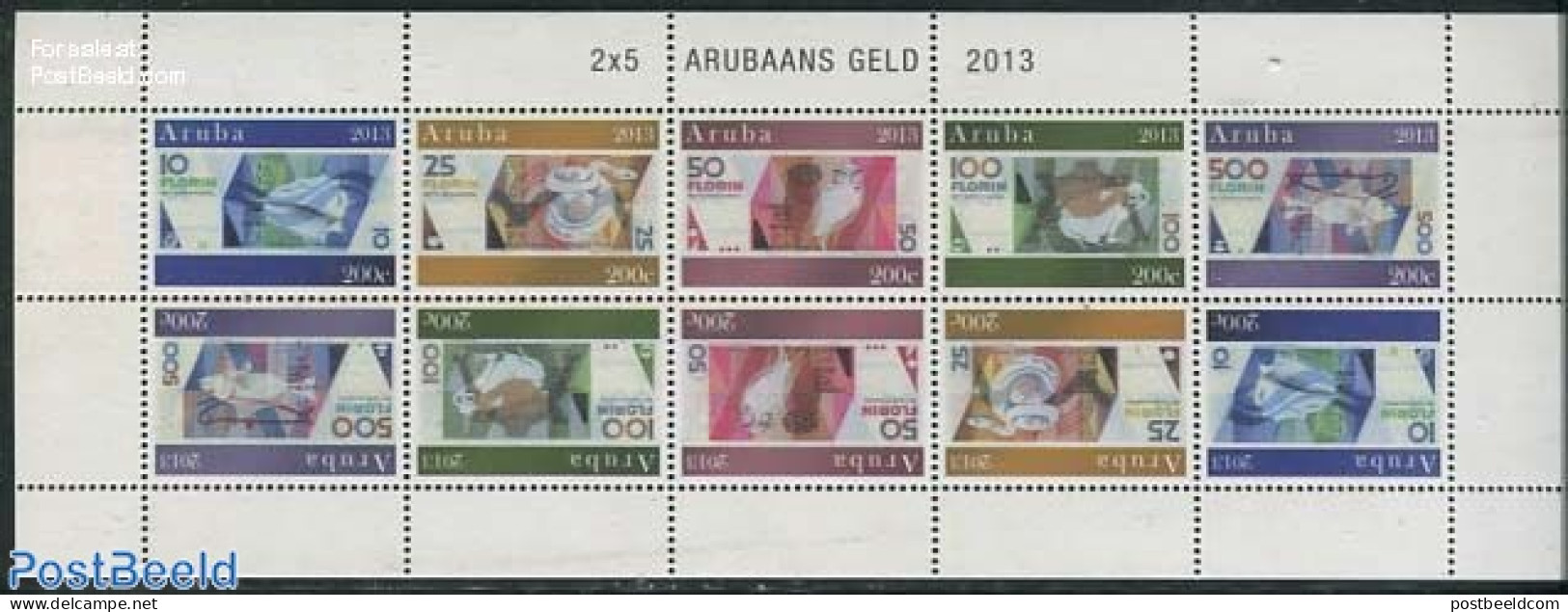 Aruba 2013 Banknotes M/s, Mint NH, Nature - Various - Animals (others & Mixed) - Birds - Fish - Frogs & Toads - Owls -.. - Fische