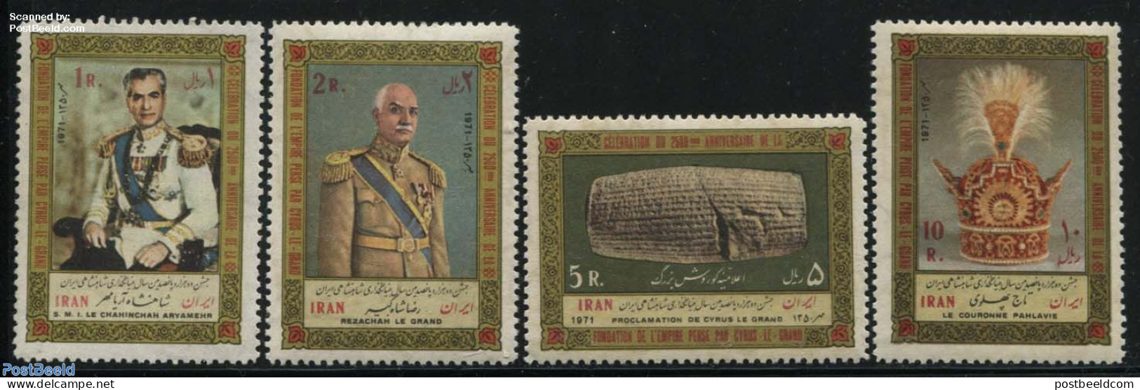 Iran/Persia 1971 2500 Years Iran 4v, Mint NH, History - Archaeology - Kings & Queens (Royalty) - Arqueología