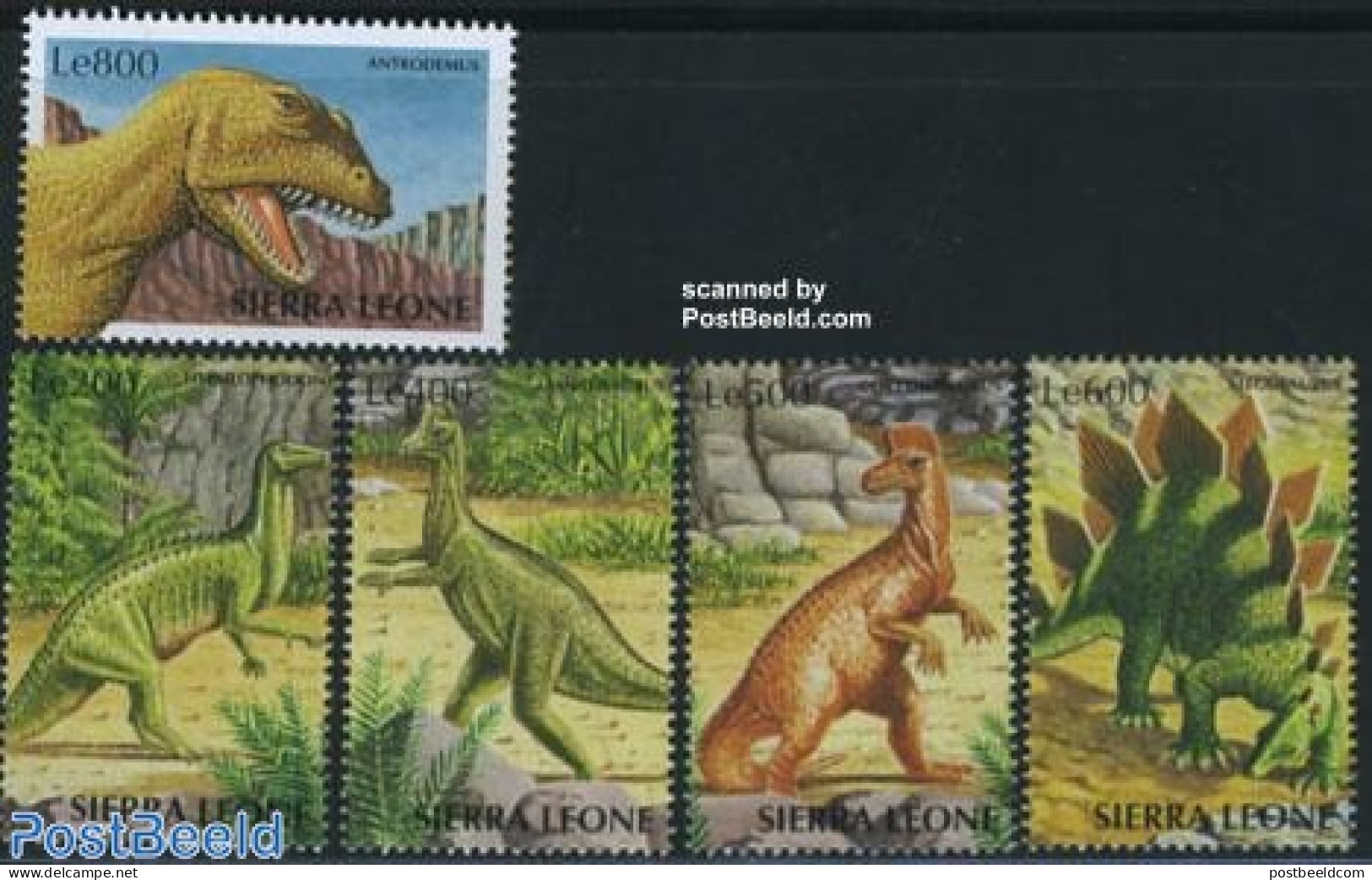 Sierra Leone 1998 Preh. Animals 5v, Mint NH, Nature - Prehistoric Animals - Preistorici