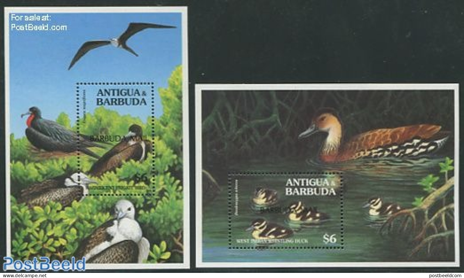 Barbuda 1996 Birds 2 S/s, Mint NH, Nature - Birds - Ducks - Barbuda (...-1981)