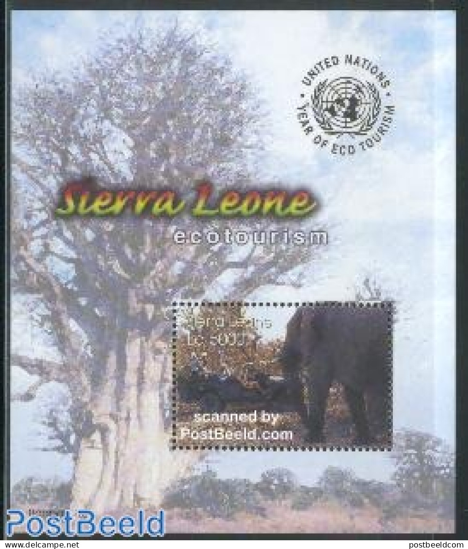 Sierra Leone 2002 Eco Tourism S/s, Mint NH, Nature - Transport - Elephants - Automobiles - Voitures
