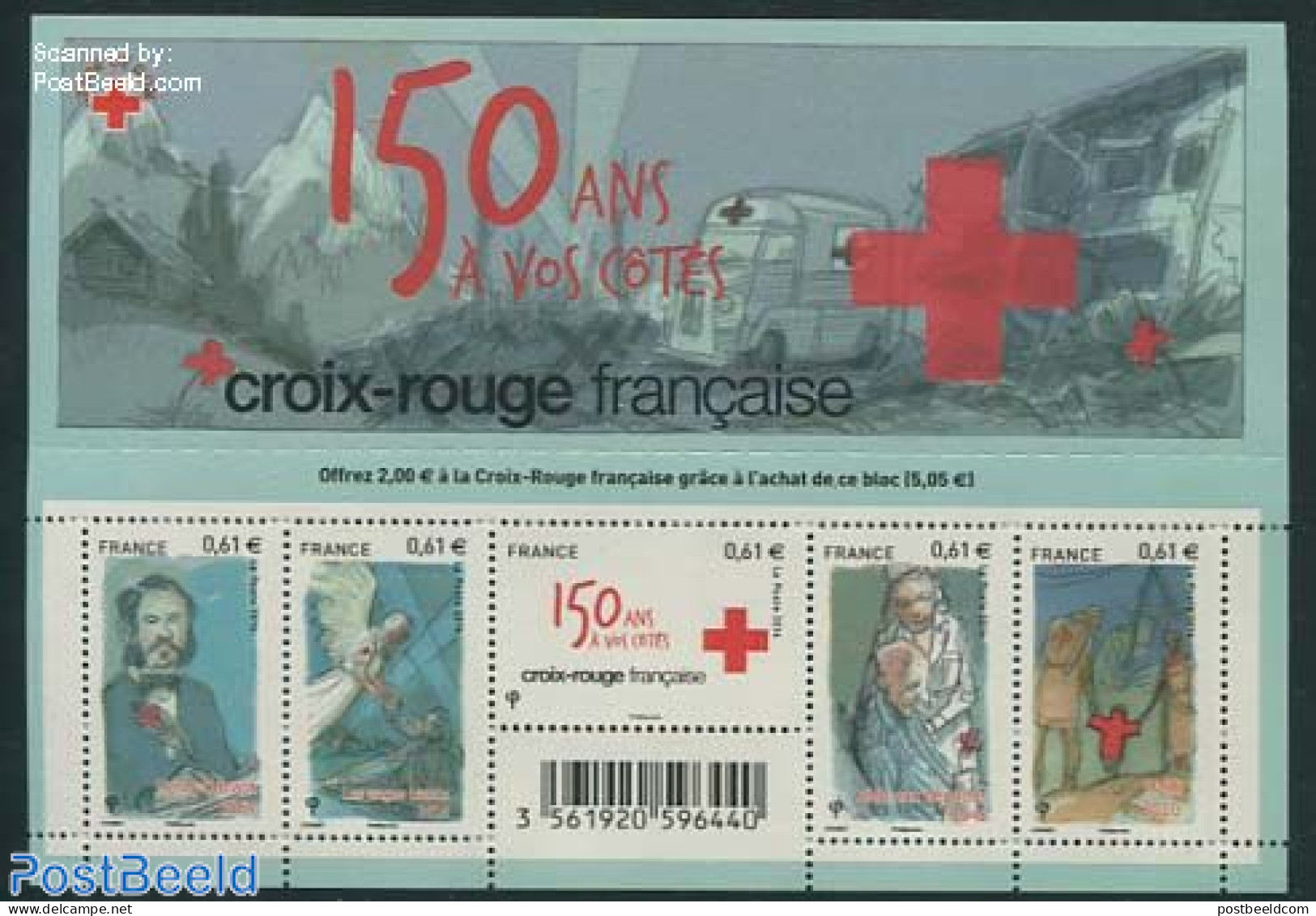 France 2014 150 Years Red Cross 5v M/s, Mint NH, Health - Religion - Red Cross - Angels - Neufs