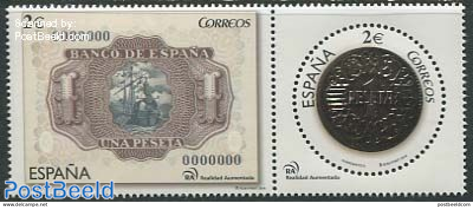 Spain 2014 Pesetas 2v [:], Mint NH, Transport - Various - Ships And Boats - Money On Stamps - Neufs
