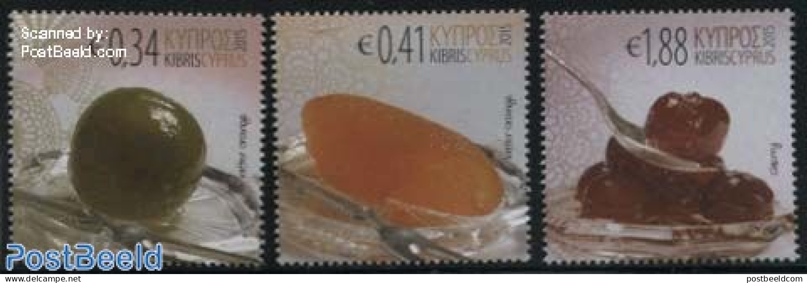 Cyprus 2015 Sweets 3v, Mint NH, Health - Nature - Food & Drink - Fruit - Ungebraucht