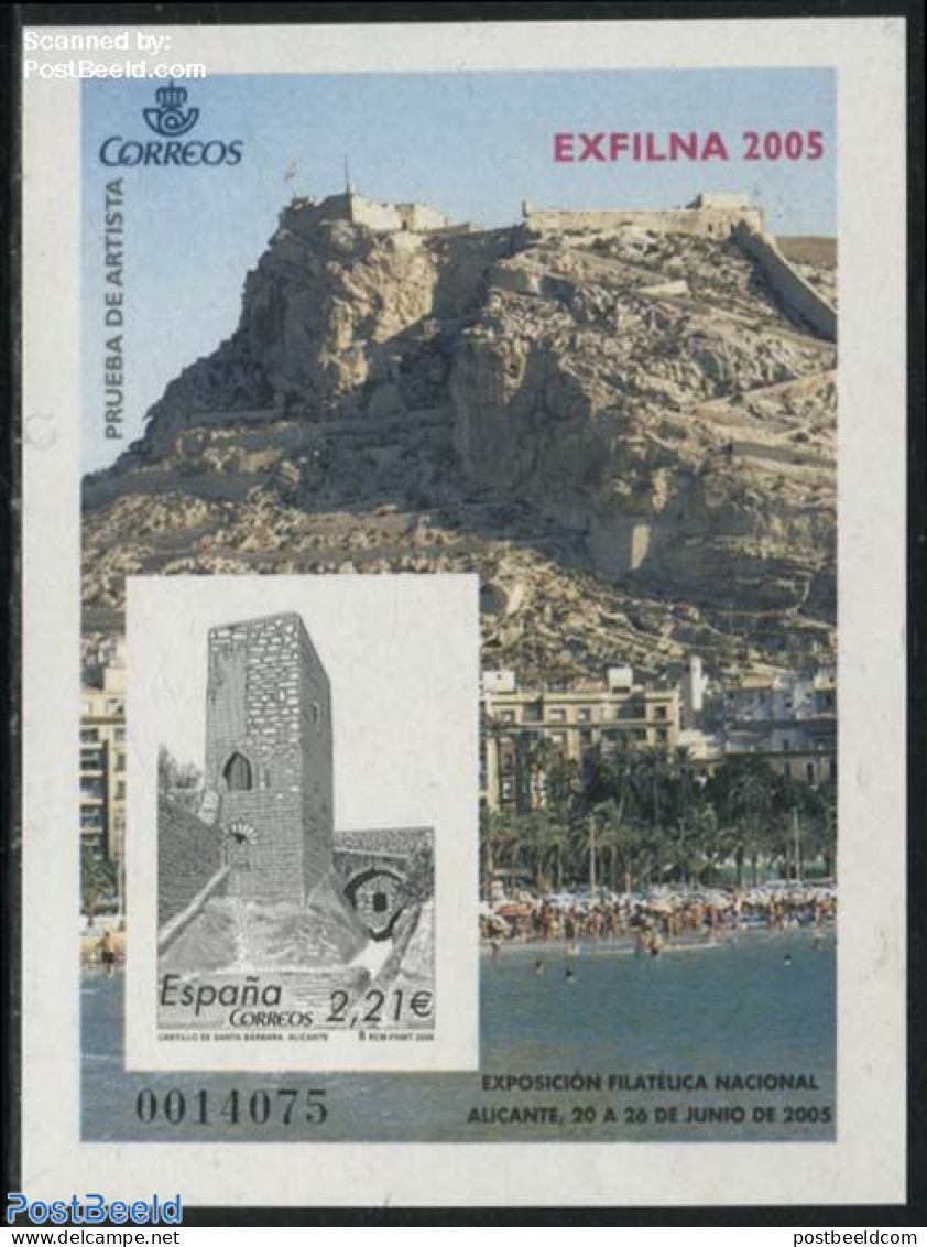 Spain 2005 EXFILNA, Special Sheet (not Valid For Postage), Mint NH, Philately - Art - Castles & Fortifications - Ungebraucht