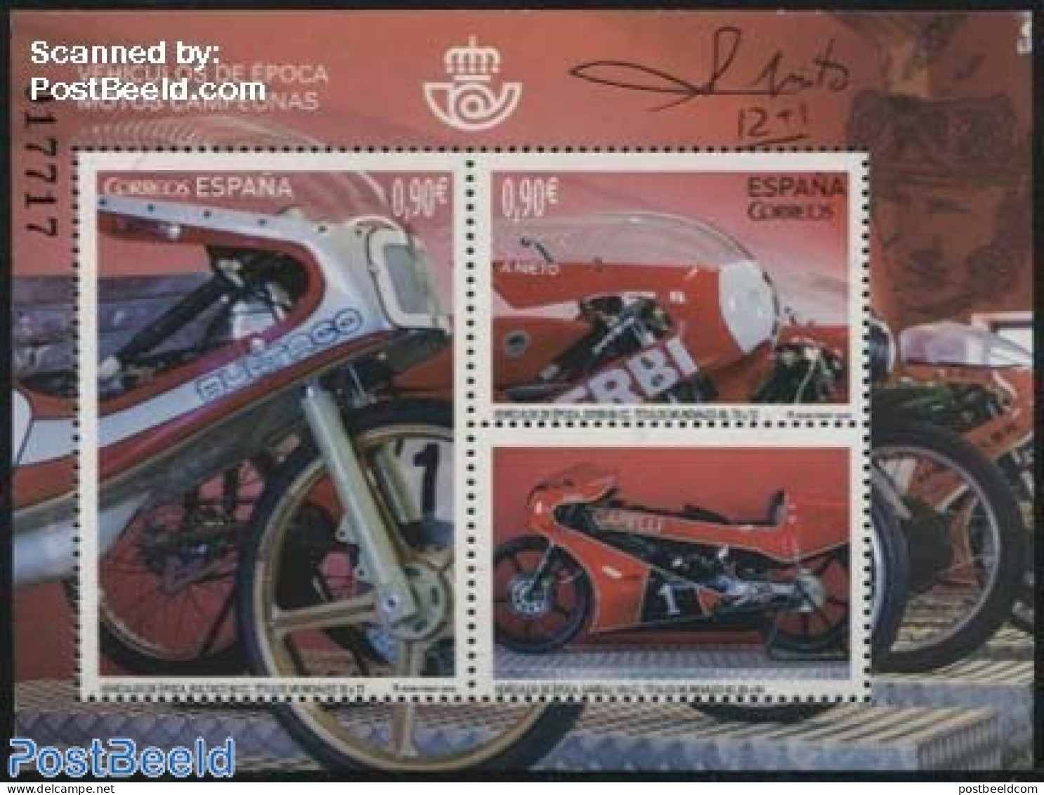 Spain 2015 Classic Motorbikes S/s, Mint NH, Transport - Motorcycles - Nuevos