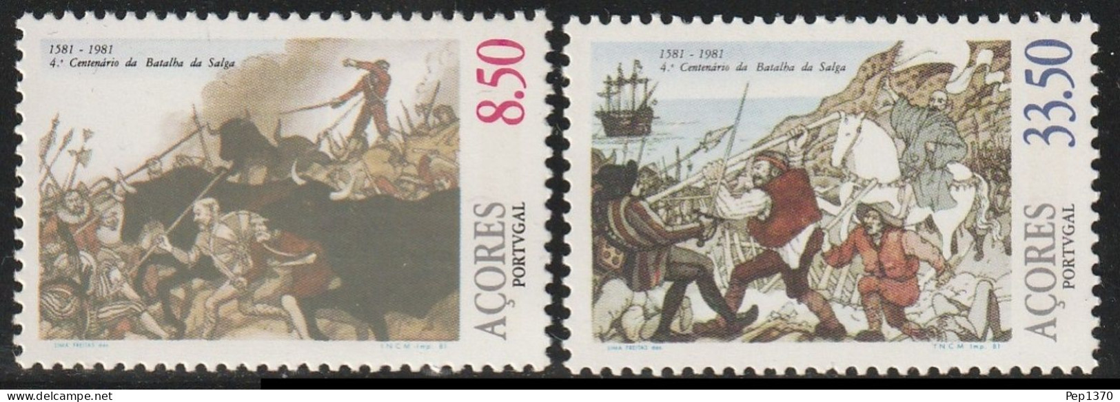 AZORES 1981 - AÇORES - 4º CENTENARIO DE LA BATALLA DE SALGA - YVERT 332/333** - Other & Unclassified