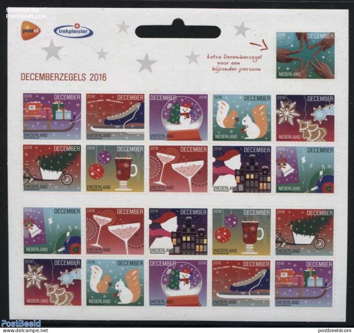 Netherlands 2016 Christmas M/s With Trekpleister Logo, Mint NH, Religion - Sport - Christmas - Skating - Unused Stamps