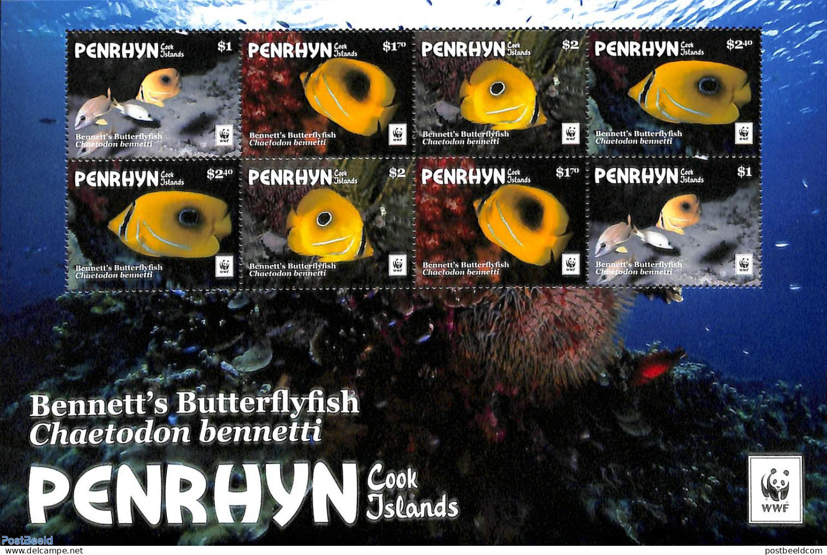 Penrhyn 2017 WWF, Coral Butterfly M/s, Mint NH, Nature - Fish - World Wildlife Fund (WWF) - Fische