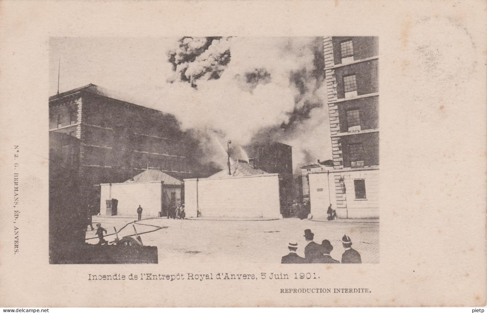 Anvers Incendie De L'Entrepôt Royal D'Anvers, 5 Juin 1901 : LOT De 9 Cartes Nos 1 à 9 - éditeur HERMANS - Antwerpen