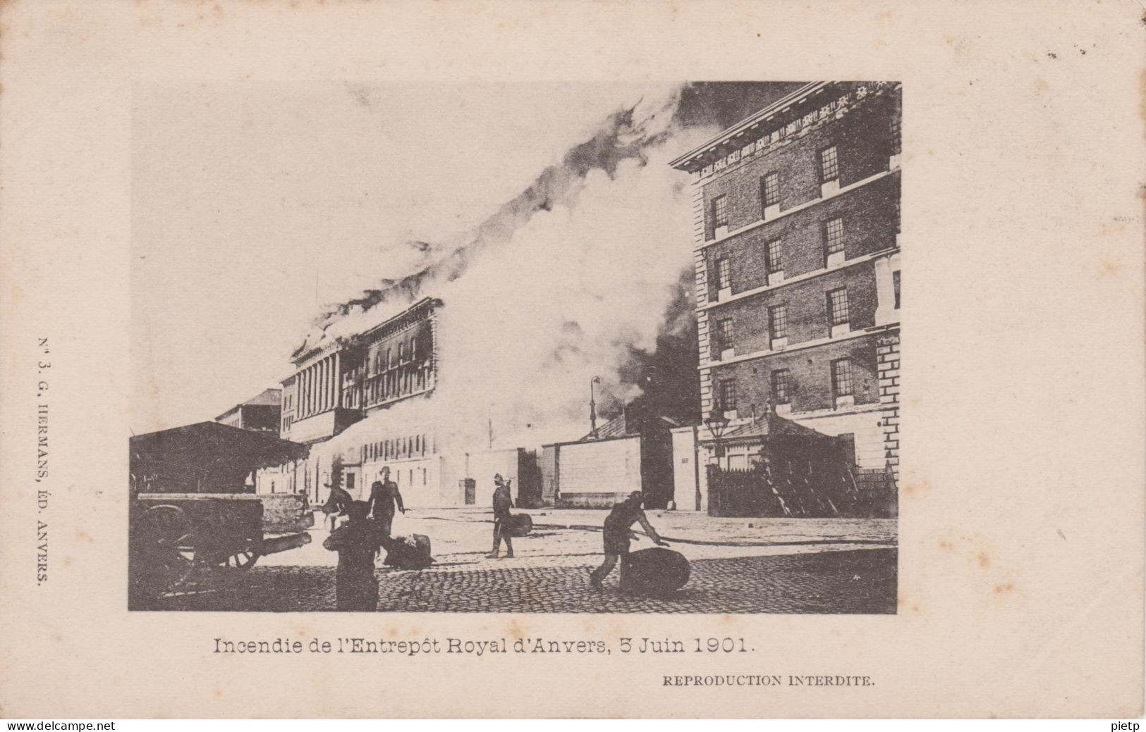 Anvers Incendie De L'Entrepôt Royal D'Anvers, 5 Juin 1901 : LOT De 9 Cartes Nos 1 à 9 - éditeur HERMANS - Antwerpen