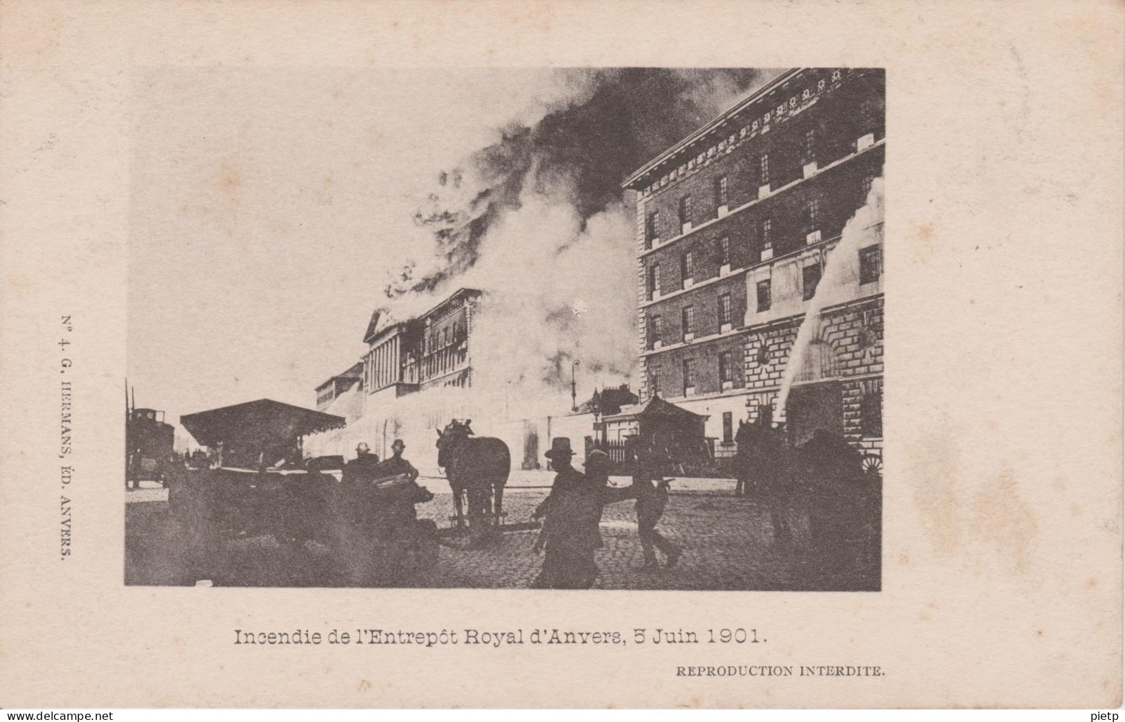 Anvers Incendie De L'Entrepôt Royal D'Anvers, 5 Juin 1901 : LOT De 9 Cartes Nos 1 à 9 - éditeur HERMANS - Antwerpen