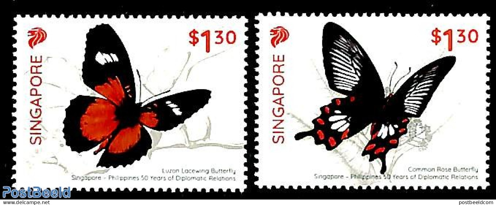 Singapore 2019 Butterflies 2v, Joint Issue Philipines , Mint NH, Nature - Various - Butterflies - Joint Issues - Joint Issues