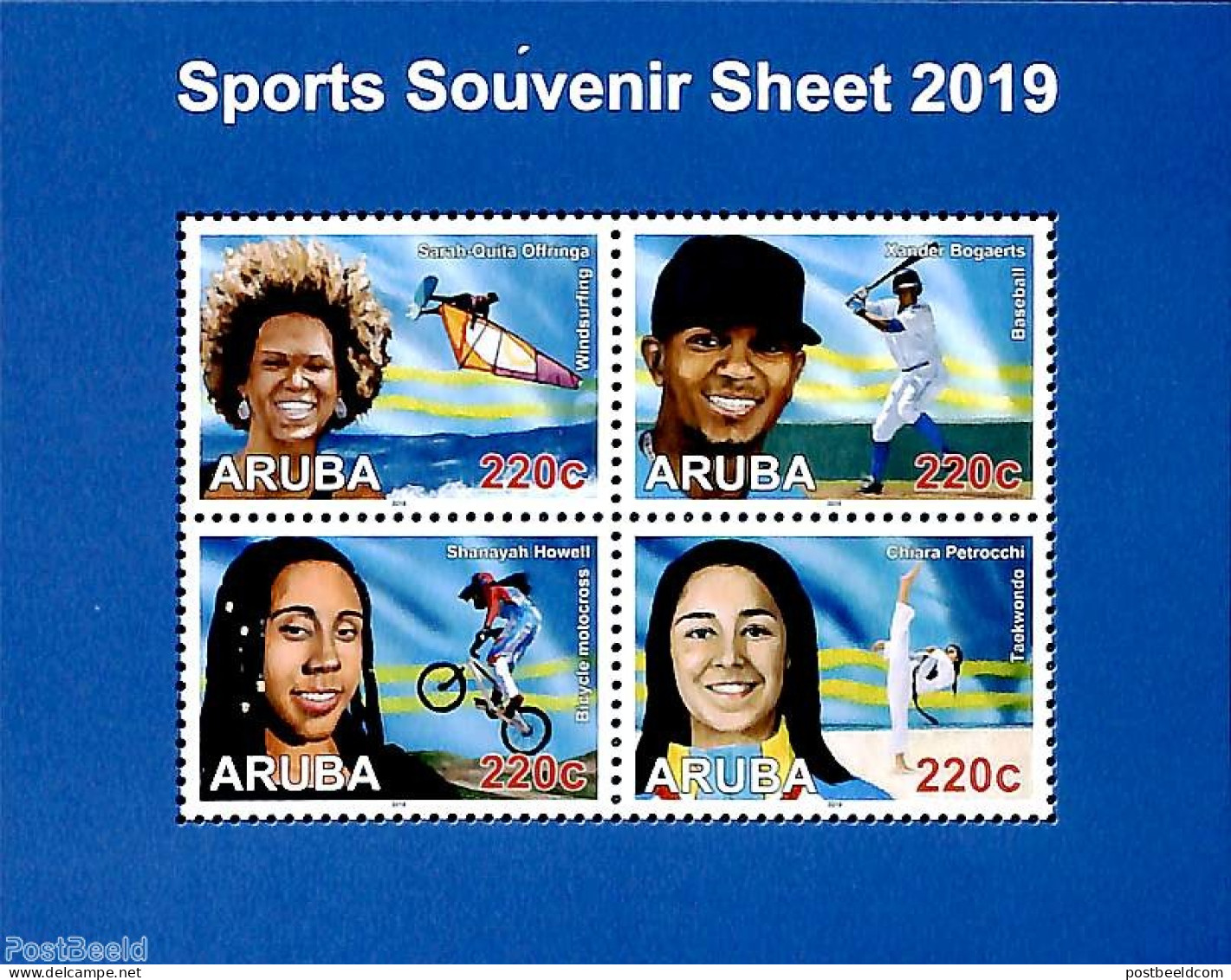 Aruba 2019 Sports S/s, Mint NH, Sport - Baseball - Cycling - Judo - Sailing - Sport (other And Mixed) - Baseball