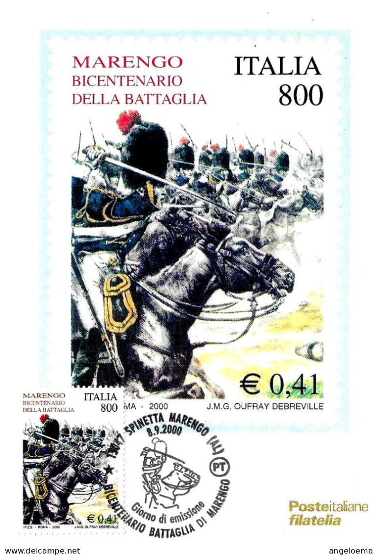 ITALIA ITALY - 2000 MARENGO (AL) Bicentenario Della Battaglia Di Marengo Annullo Fdc Su Cartolina PT - 983 - Militaria