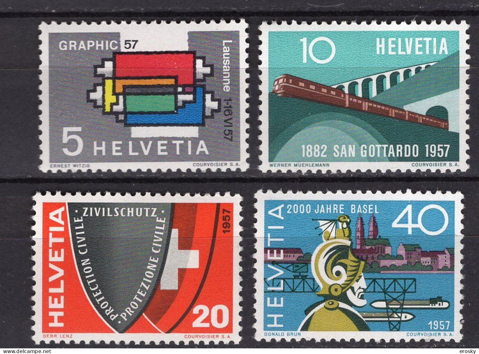 T3440 - SUISSE SWITZERLAND Yv N°586/89 ** - Unused Stamps