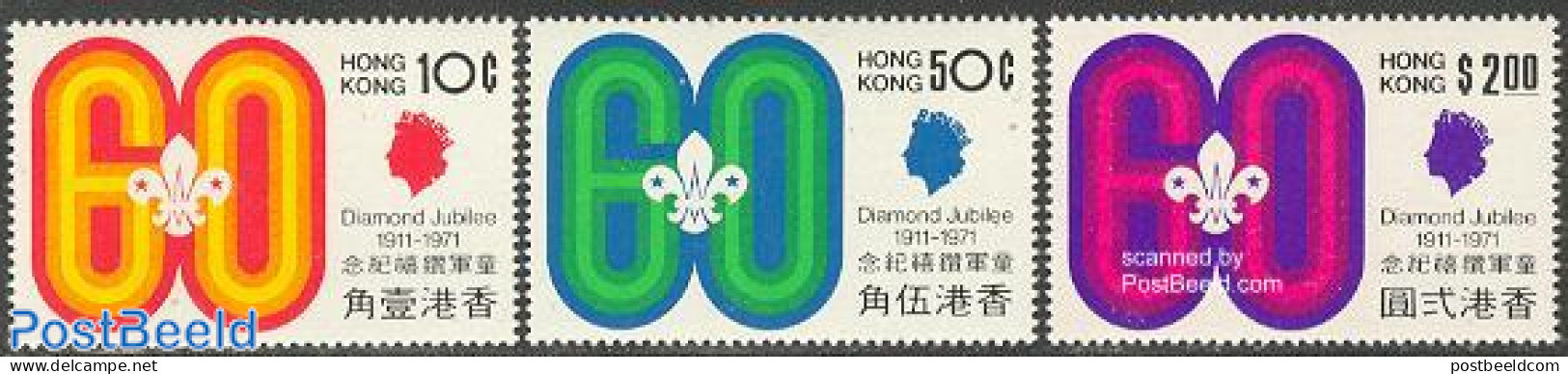 Hong Kong 1971 Scouting 3v, Unused (hinged), Sport - Scouting - Ungebraucht