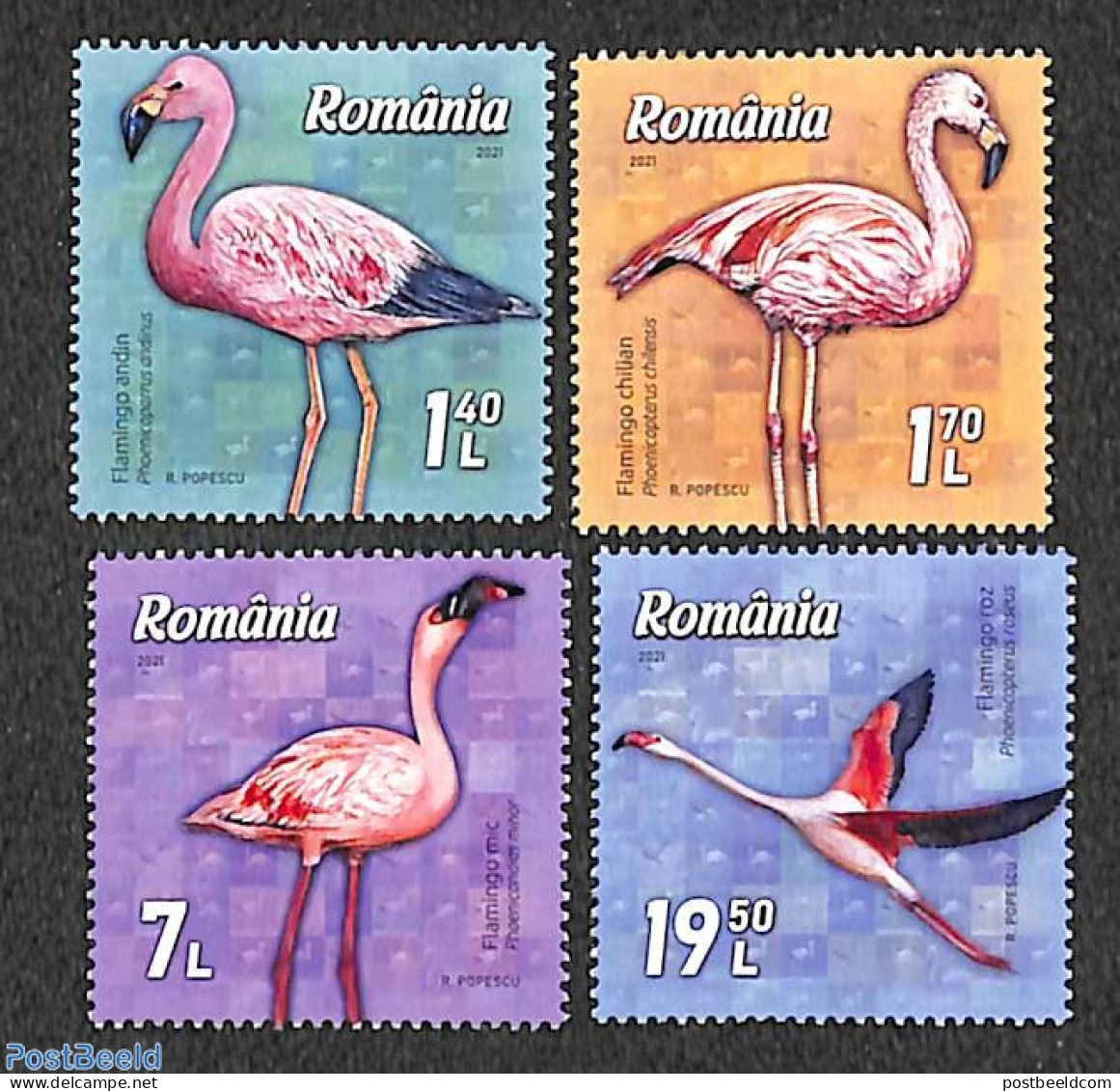Romania 2021 Flamingo 4v, Mint NH, Nature - Birds - Neufs