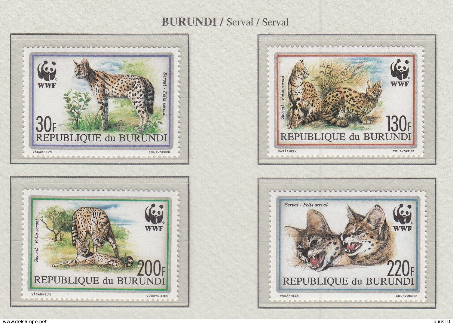 BURUNDI 1992 WWF  Mi 1758-61 NH(**) Fauna 808 - Unused Stamps
